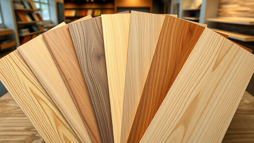 Hardwood flooring Columbia SC - Variety of hardwood planks, authentic wood species and finishes displayed in Columbia SC showroom