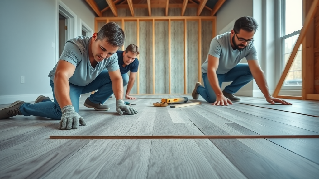 Laminate flooring installation progress in Columbia SC home