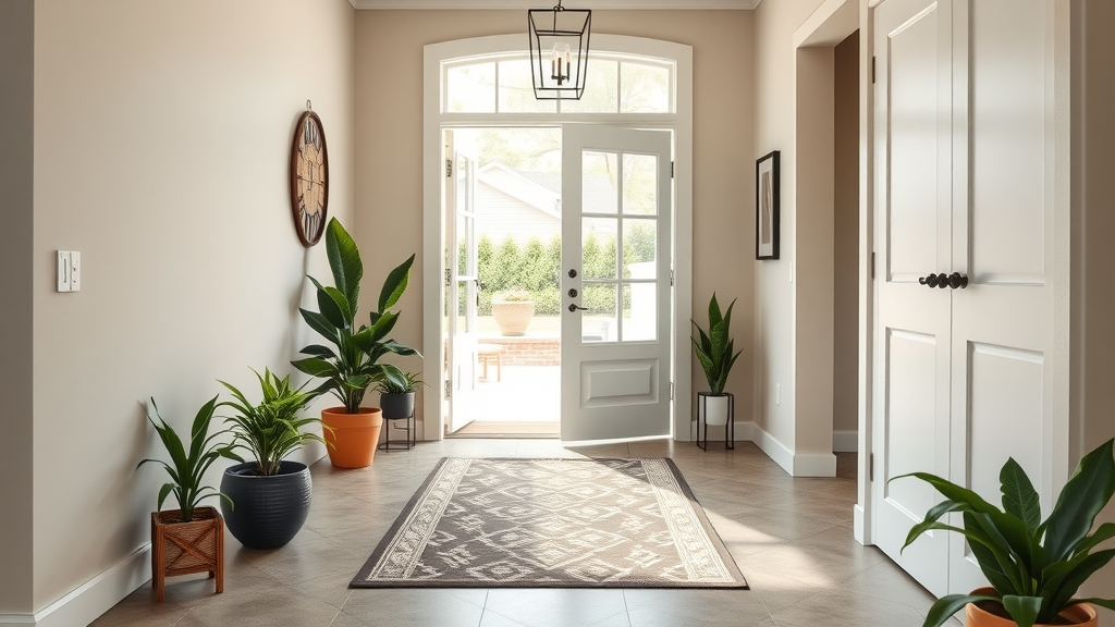 Stylish tile flooring in South Carolina home entryway, tile flooring columbia sc, palmetto tile, home outlet, tile center, entry, modern, natural daylight
