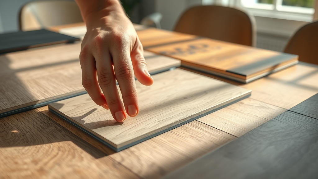 Hands testing scratch-resistant laminate flooring Columbia SC