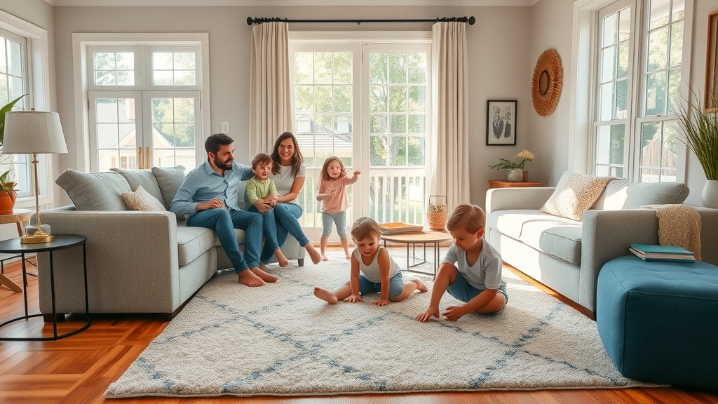 Premium flooring store Columbia SC - expert consultant helping couple with eco-friendly hardwood samples, upscale boutique showroom with natural lighting and green plants