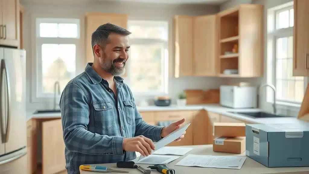RTA cabinet store installation in home kitchen, showing easy assembly of flat-pack kitchen cabinets in Columbia SC
